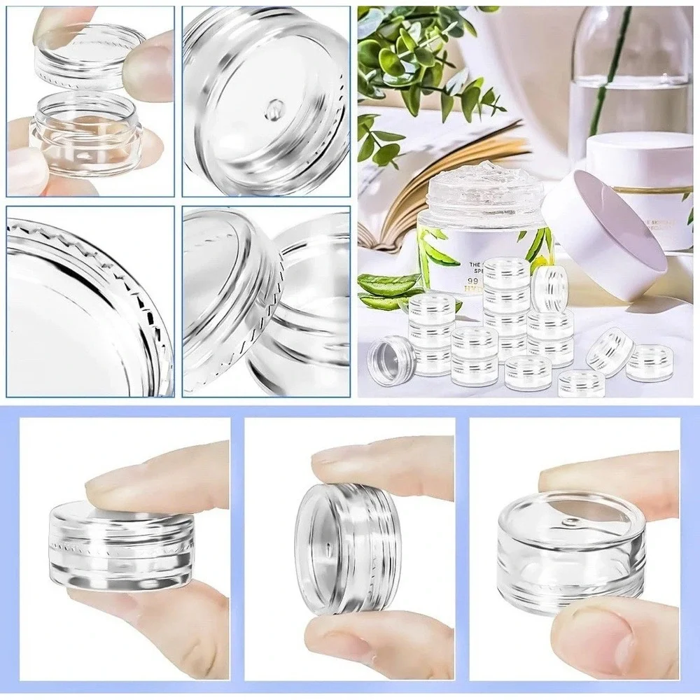 Makeup Sample Containers Screw On Lids (196) Plastic Containers Clear Lids Small